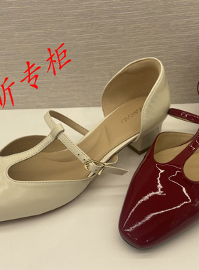 tigrisso蹀愫女鞋2025夏季法式包头玛丽珍鞋女粗跟凉鞋TA65118-15