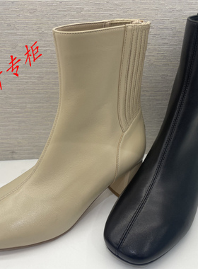 tigrisso蹀愫女鞋2025冬季时装瘦瘦靴女圆头粗跟短靴子TA65714-11