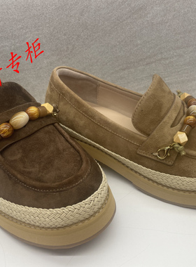le saunda莱尔斯丹2025年秋季增高乐福鞋女圆头厚底单鞋女6T44001