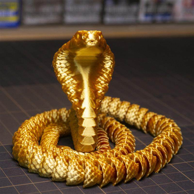 。3D打印眼镜蛇玩具一体关节可活动手办六一儿童礼物车载摆件装饰