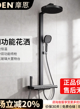 【新品】摩恩诺亚系列钢琴按键恒温花洒套装卫生间SF60444