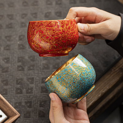 非遗大漆鎏金主人杯高档商务礼品