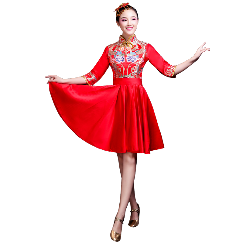 现代舞演出服快板古筝中国风表演水鼓舞打鼓服威风锣鼓舞蹈服装女