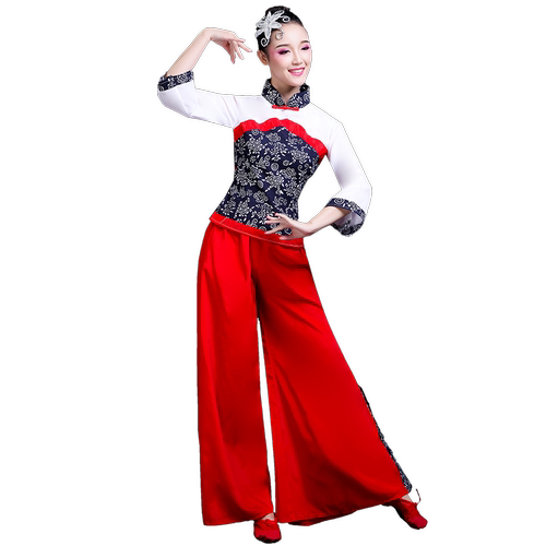 东北大秧歌服新款手绢舞蹈服装广场舞采茶女演出服套装二人转表演