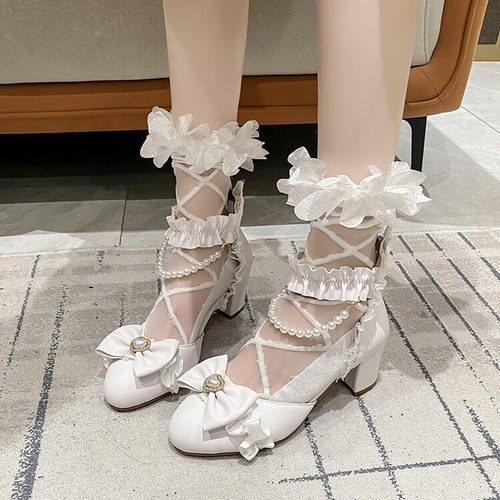 洛丽塔白色lolita公主凉鞋
