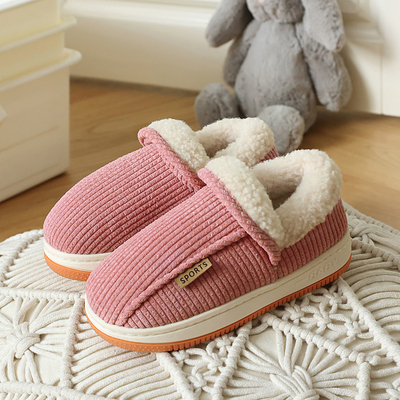 冬季儿童棉拖鞋包跟加绒保暖鞋