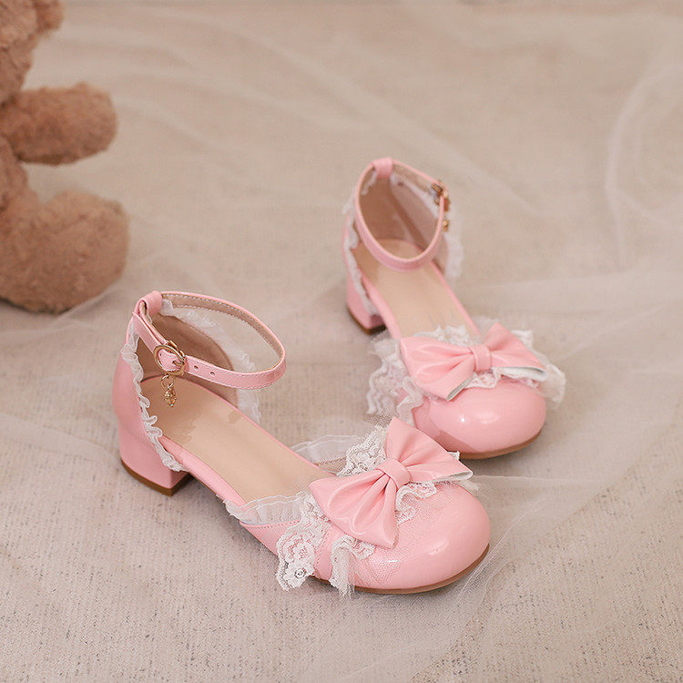 儿童凉鞋2025新款夏季女童公主鞋中大童女孩高跟鞋宝宝洛丽塔鞋子