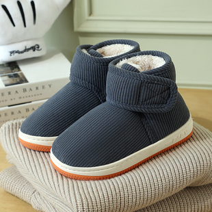 儿童棉拖鞋冬季加绒保暖魔术贴防滑软底包跟高帮棉鞋男女童保暖鞋