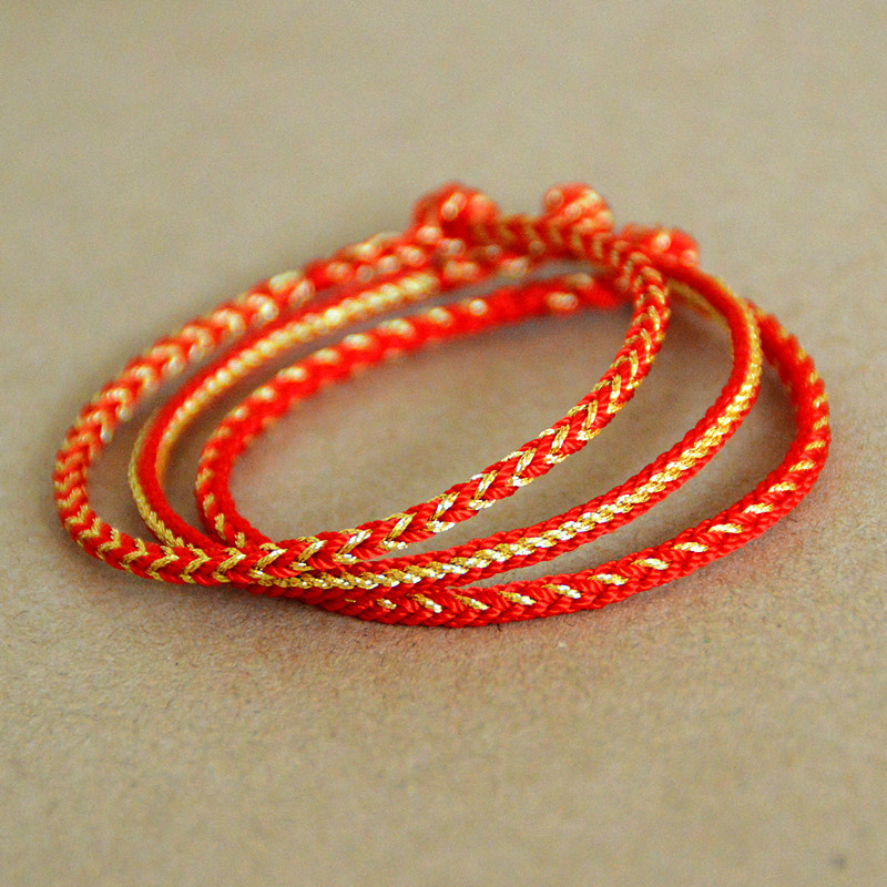 纯手工四面佛八股编手绳好运红绳手链幸运马年本命年个性饰品
