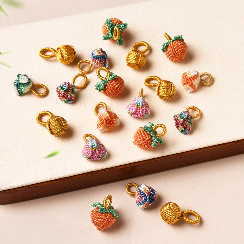 手工编织端午幻彩粽子金球五行五彩粽diy柿子五色线宝宝儿童手绳