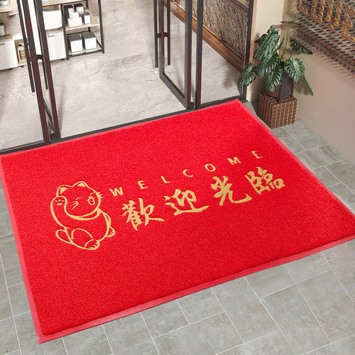 欢迎光临入户进门口地脚垫丝圈防滑店铺开业迎宾商用电梯地毯定制