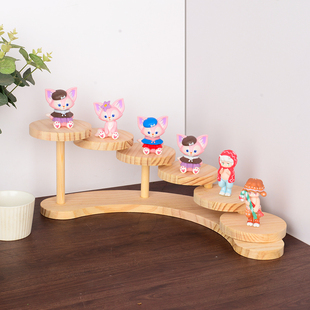 桌面置物架松木多层收纳手办化妆品展示架书桌宿舍整理简约小型