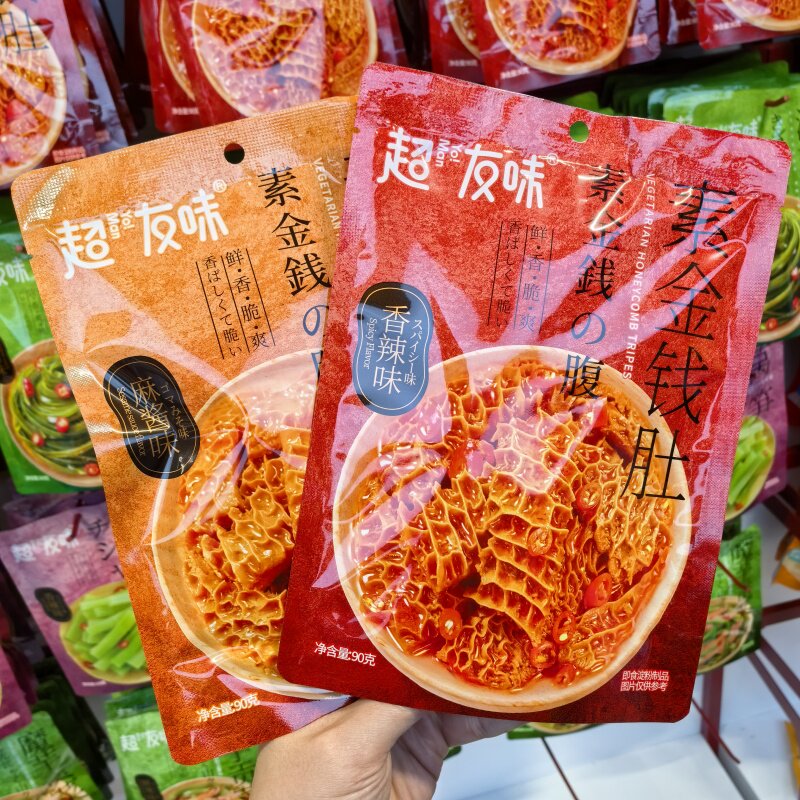 超友味素金钱肚麻酱味魔芋素毛肚爆肚脆解馋香辣零食小吃开袋即食