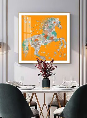 轻扬花衣马丝巾画自由岛图案沙发背景墙挂画简约客厅民宿装饰画