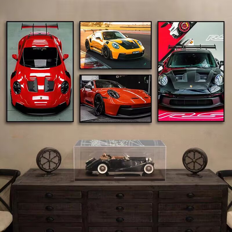 保时捷911GT3RS挂画客厅汽车主题