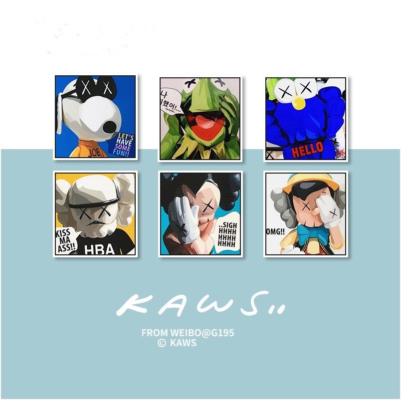 海报波普风卡通芝麻街公仔装饰画