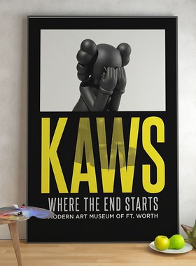 黑色潮牌暴力熊挂画积木熊Bearbrick玄关装饰画卧室床头KAWS壁画