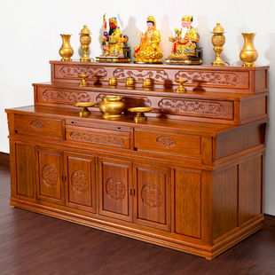 实木佛柜供台佛台香案家用藏式供桌三层神台柜新中式农村中堂柜