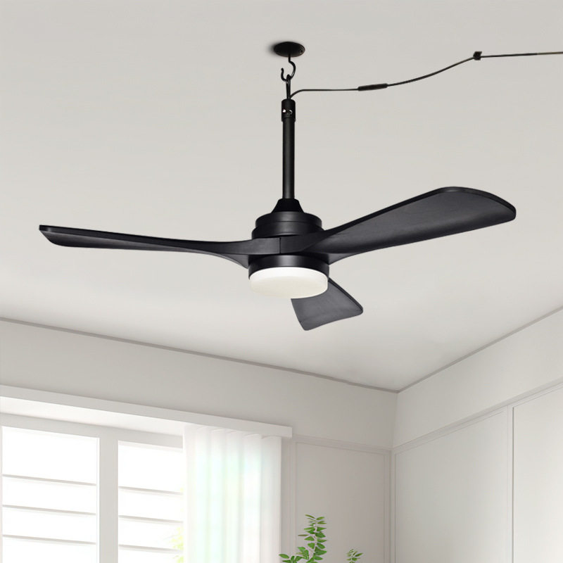 339-36美规哑黑色客厅餐厅实木风扇灯吊钩式吊扇灯，工厂跨境直供,家装灯饰光源,风扇灯,淘宝优惠券,粉丝福利购,淘宝优惠卷