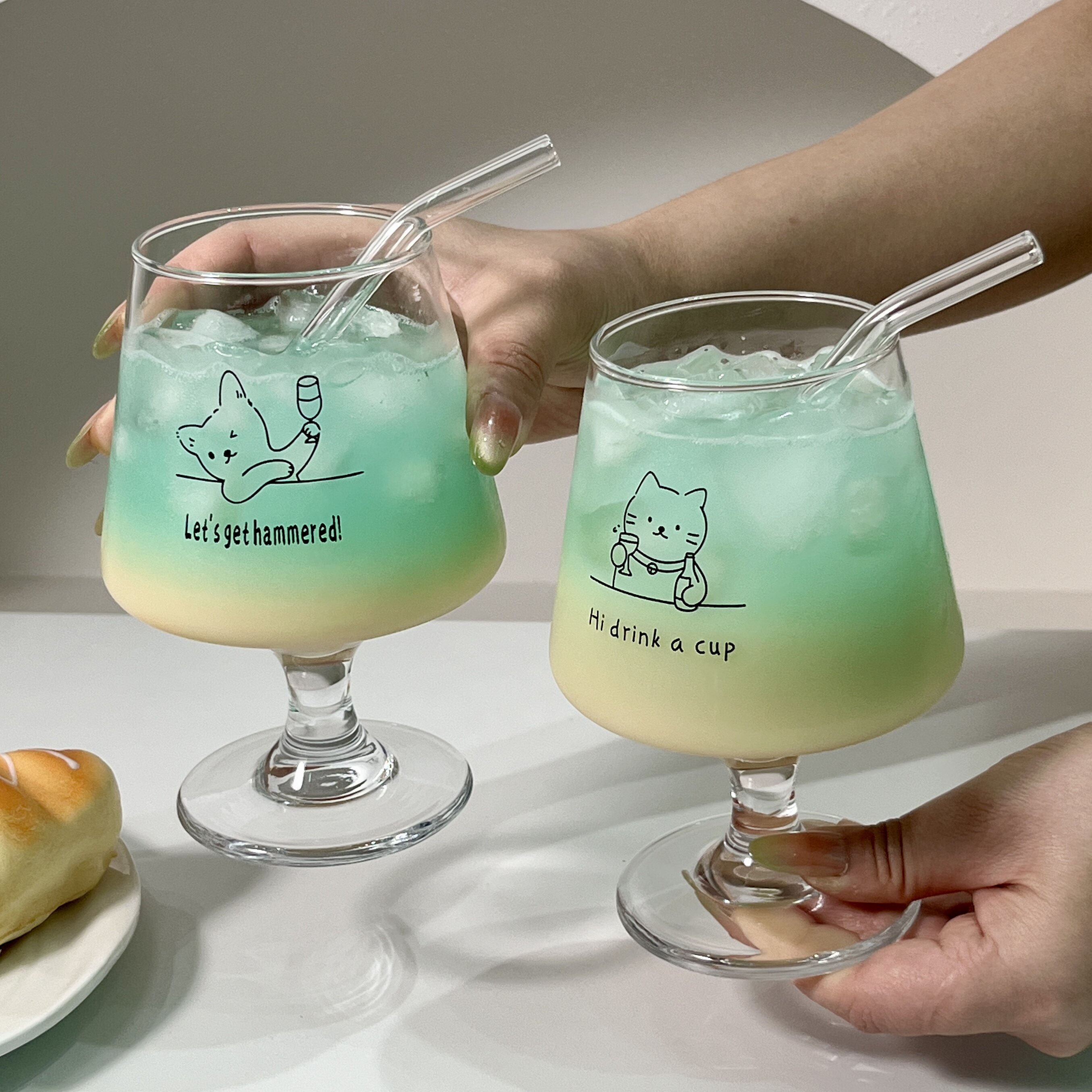 原创可爱小猫酒杯玻璃杯