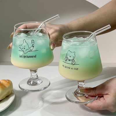 原创可爱小猫酒杯玻璃杯