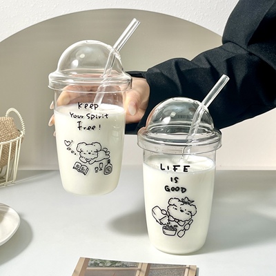 可爱小猫玻璃杯高硼硅水杯耐高温