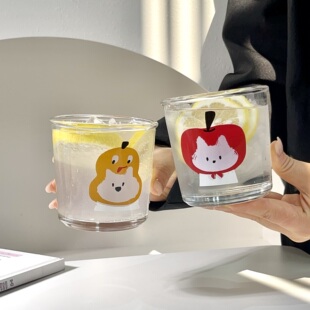 原创高颜值ins风玻璃杯韩系家用喝水杯小众咖啡杯少女心牛奶杯子