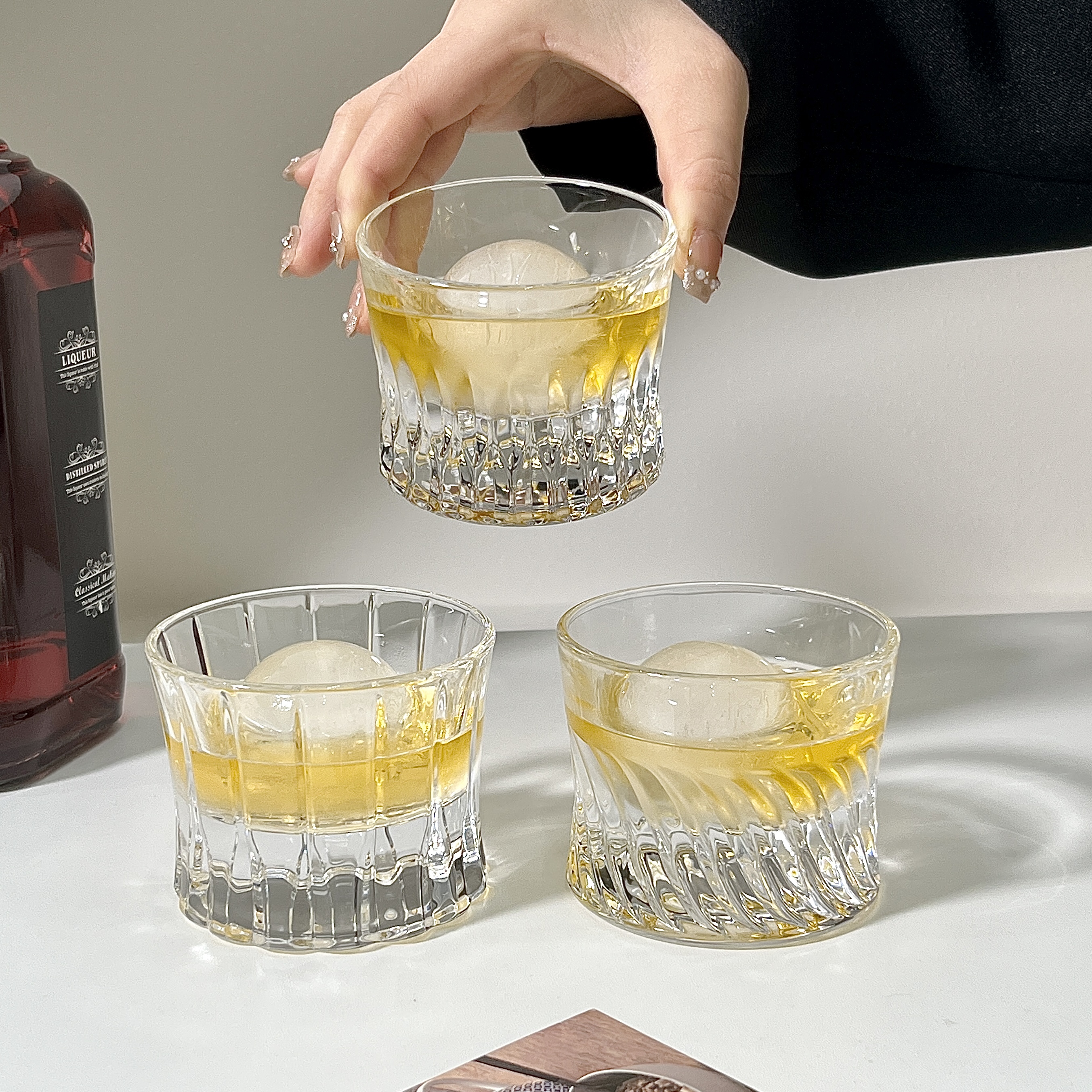 KTV家用玻璃创意ins风威士忌酒杯