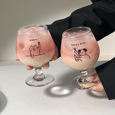 原创可爱修猫修狗酒杯玻璃杯