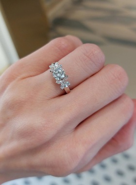 s925纯银精致轻奢幻影双蝴蝶镶指仙女气质感高碳婚戒