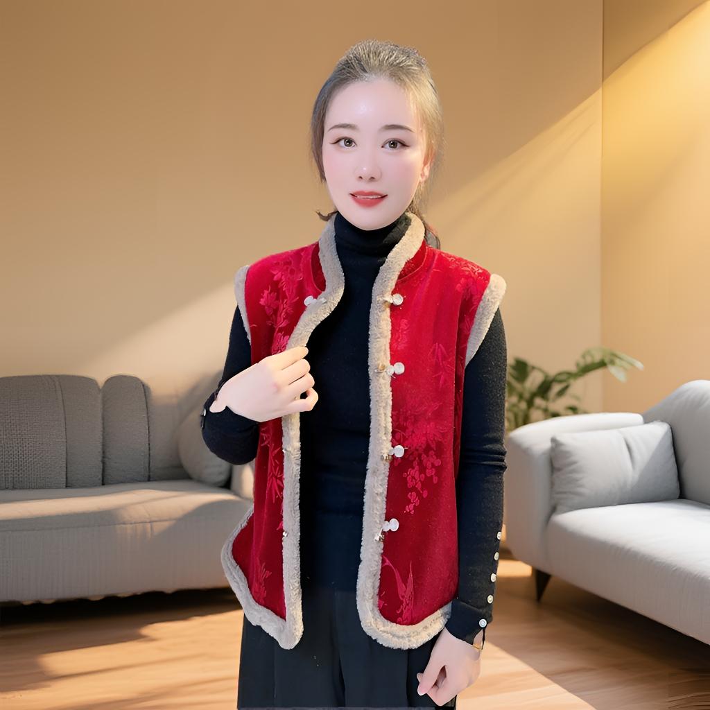 新中式旗袍马甲国风唐装复古外穿