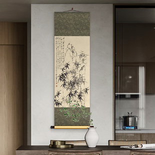 名家国画 画郑板桥竹子挂画 画新中式客厅书房装饰画 画卷轴装裱