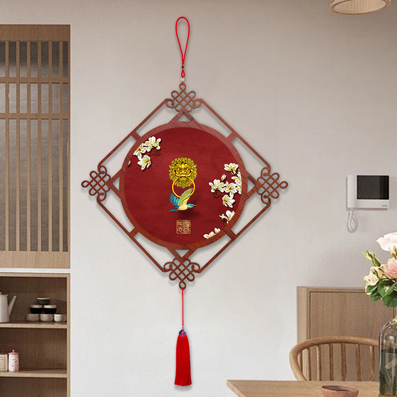 客厅挂件墙上装饰品高档中国结新中式入户门玄关过道挂画餐厅挂饰,特色手工艺,中国结,淘宝优惠券,粉丝福利购,淘宝优惠卷