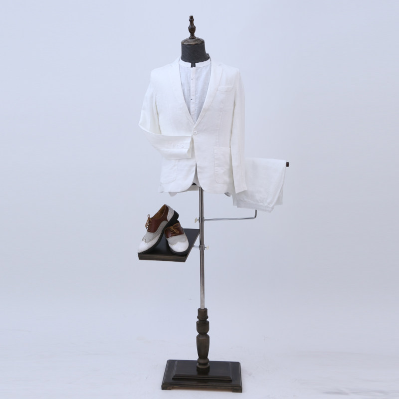 亚麻西服套装男夏季薄款麻料西装一套春秋宽松休闲棉麻两件套男装