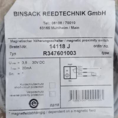 全新BINSACK REEDTECHNIK传感器14118J R347601003现货 H14118
