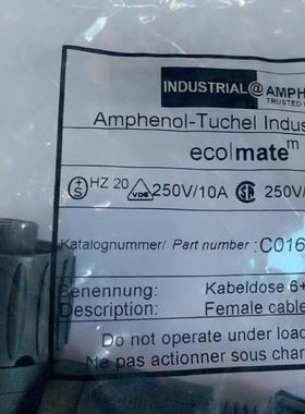 全新 原装 正品MPHENOL 连接器 C016 30D006 100 12 当日发