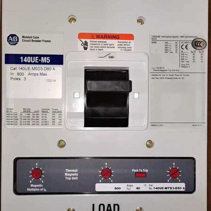 原装罗克韦尔AB断路器开关140UE-M5 140UE-M5D3-D80 A 3P 800A