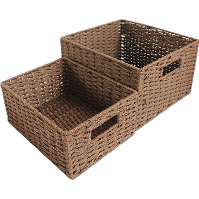 环保手工编织收纳篮零食筐书桌