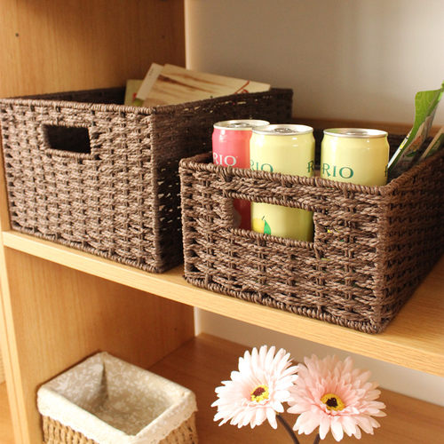 环保手工编织收纳篮零食筐书桌