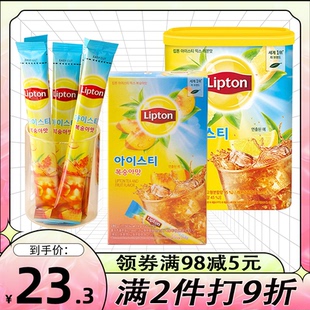 韩国进口Lipton立顿水蜜桃柠檬冰红茶280g速溶茶粉固体饮料冲饮