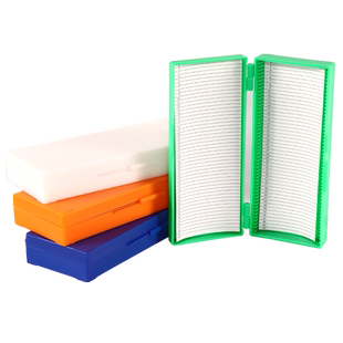 Ronmark荣码塑料切片盒载玻片收纳盒病理切片盒玻片盒防潮带防震垫带金属锁扣实验室用显微镜盒加厚标本盒