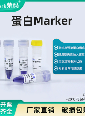 WB预染蛋白Marker 彩虹条带 8-195KD 55-320KD 显影曝光13-154KD 实验耗材