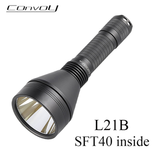 Convoy手电筒黑色L21B SFT40 强光远射21700电池户外携带徒步探路