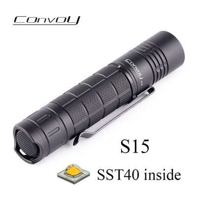 Convoy手电筒钛色S15 SST40 Led强光1800lm远射18650携带露营徒步