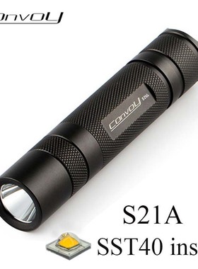 Convoy手电筒黑色S21A SST40Led高功率21700户外携带露营徒步探路
