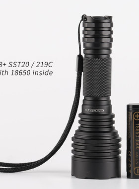 Convoy手电筒黑色C8+ 219C 强光LED远射18650携带探路巡逻露营灯