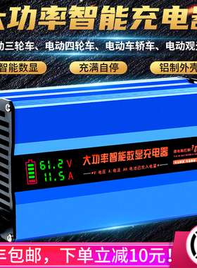 新能源电动三轮车四轮车电动车电瓶充电器48V60V72V大功率充电机