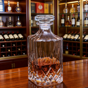 密封储酒水晶玻璃酒瓶子 700毫升威士忌白酒储存红酒醒酒器厚酒樽
