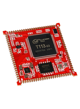 全志T113s3工业控制SocketCAN开发显示控制RS485核心板