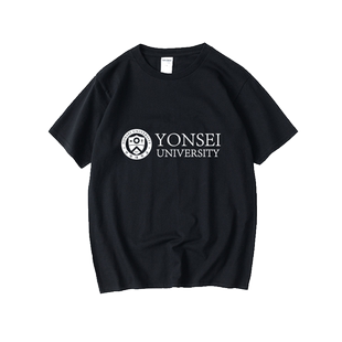 延世大学Yonsei University纪念品周边校服T恤短袖白色衣服女男圆